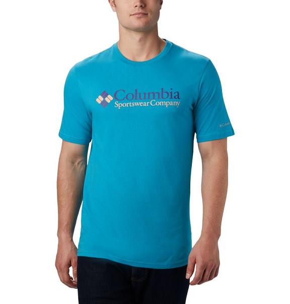 Columbia CSC Basic Logo T-Shirt Blue For Men's NZ26748 New Zealand